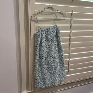 Sunday in Brooklyn  Anthropologie light blue mini dress.